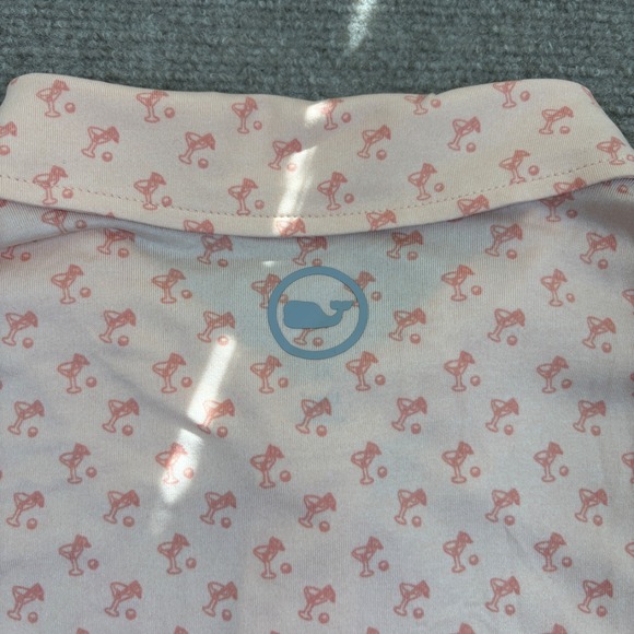 Jim Nantz by Vineyard Vines Orange Martini Print AOP Polo TPC Sugarloaf Men's XL - Picture 6 of 8